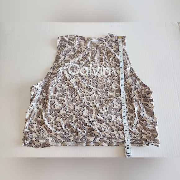 Calvin Klein Performance Women's Crop Top Loose Fit Leopard Print Activewear Med - Picture 4 of 7